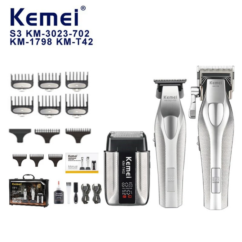 ست ماشین اصلاح کیمی مدل KM-1798 و KM-3023 و KM-T402