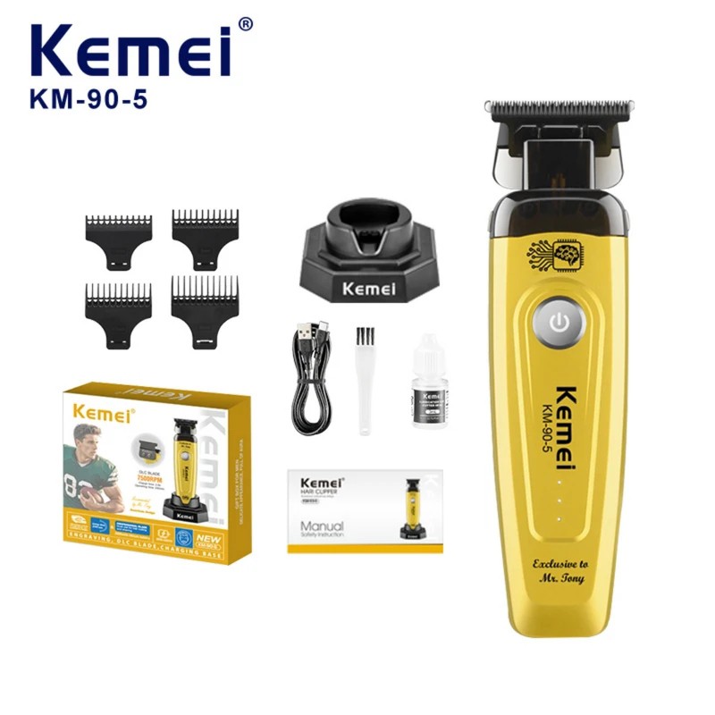 ماشین اصلاح موی سر و صورت شارژی کیمی مدل km-90-5 - طلایی