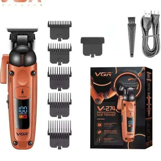 ماشین اصلاح وی جی آر مدل VGR V-274 با تیغه تیتانیوم و نمایشگر LED