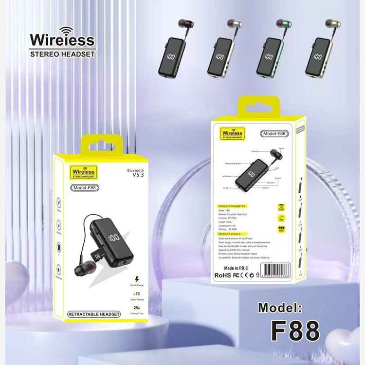 هندزفری بلوتوثی یقه ای وان پرو مدل Business F88 با قابلیت اتصال کارت حافظه ودرجه یک با کیفیت