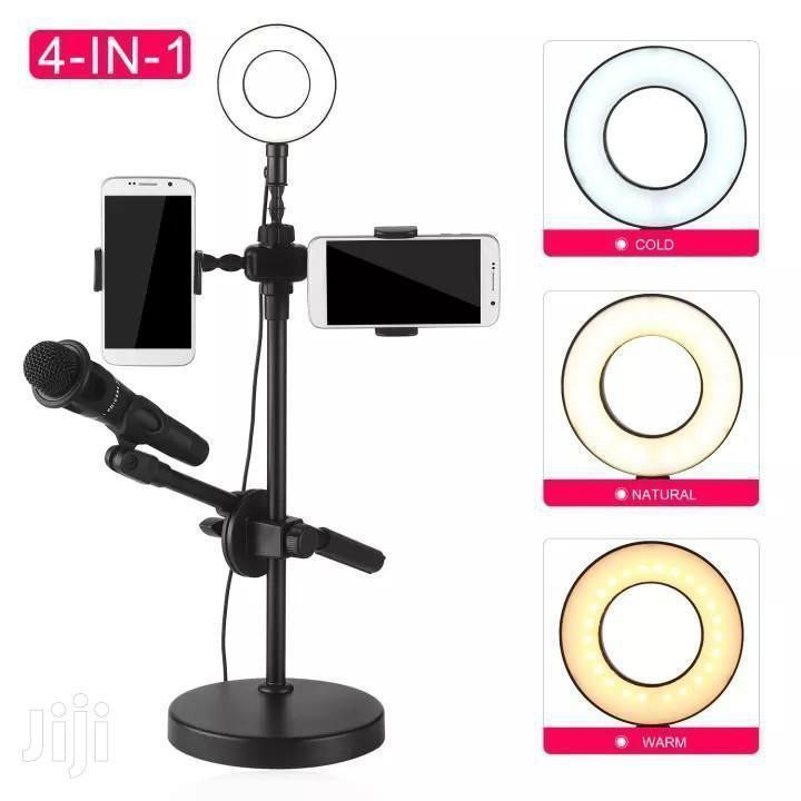 رینگ لایت پایه دار همراه سه پایه میکروفون A02. A03