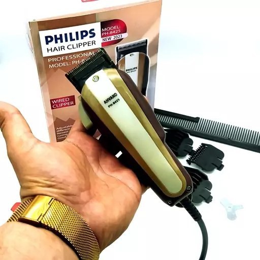 ماشین حجم زن حرفه ای فلیپس PH-8425 تهیه شده شرکت لجند تیغ تیتانیوم فولادی دارای شانه های سایز بندی درجه یک