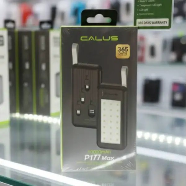 پاوربانک CALUS ظرفیت 10000 میلی آمپر مدل P177 Max - دارای چراغ LED قوی