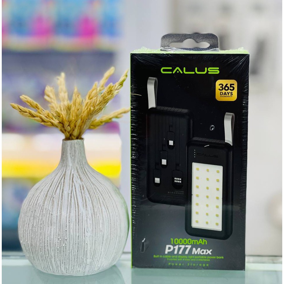 پاوربانک CALUS ظرفیت 10000 میلی آمپر مدل P177 Max - دارای چراغ LED قوی