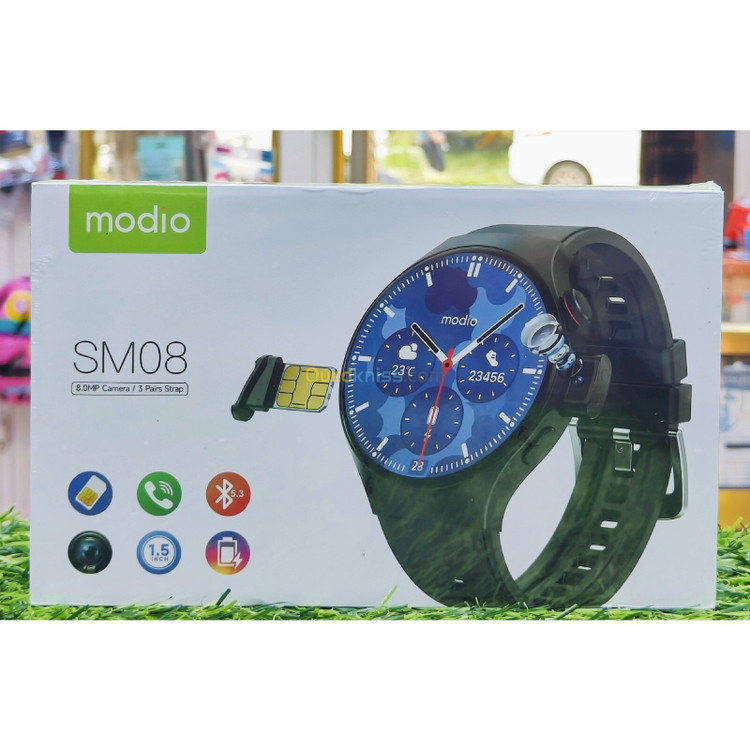 ساعت هوشمند سیمکارت خور صفحه گرد مدل Modio SM08 دوربین دار