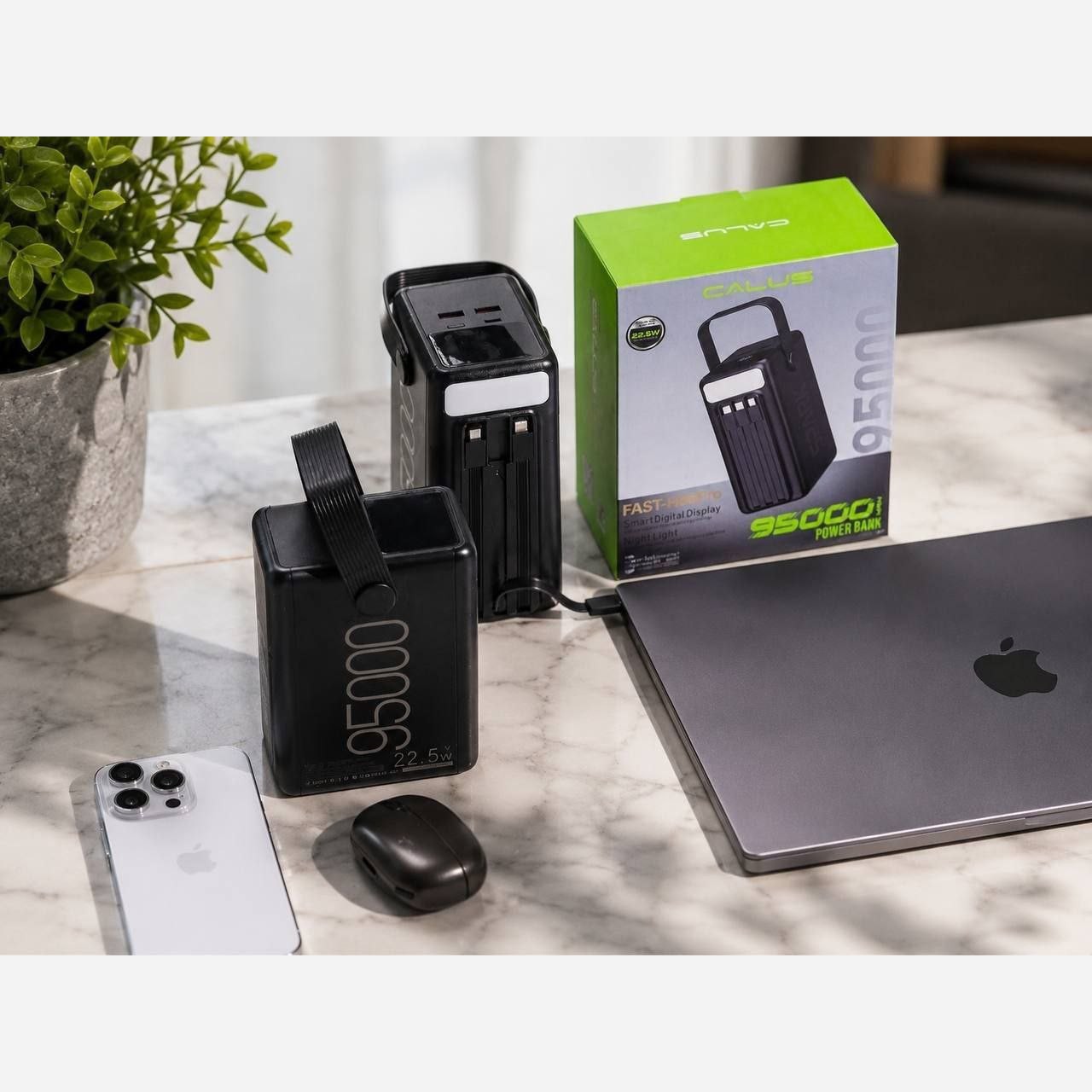 پاوربانک 22.5 وات کالوس مدل H95 Pro ظرفیت 95000 میلی آمپر ساعت
