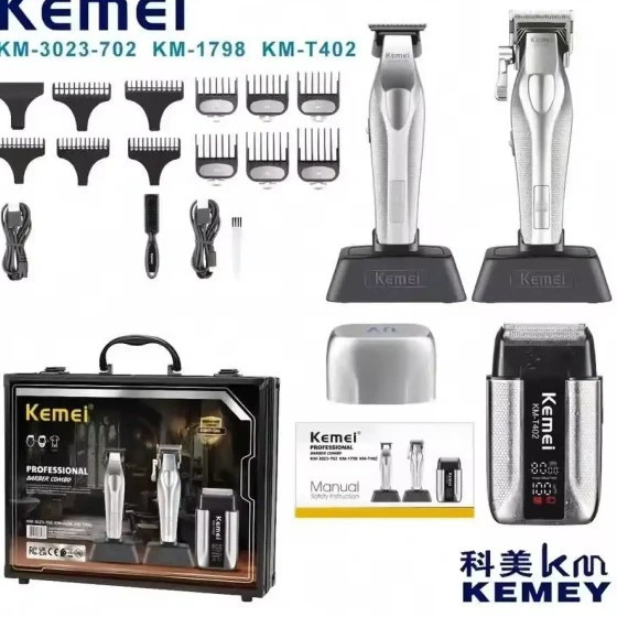 ست ماشین اصلاح کیمی مدل KM-1798 و KM-3023 و KM-T402