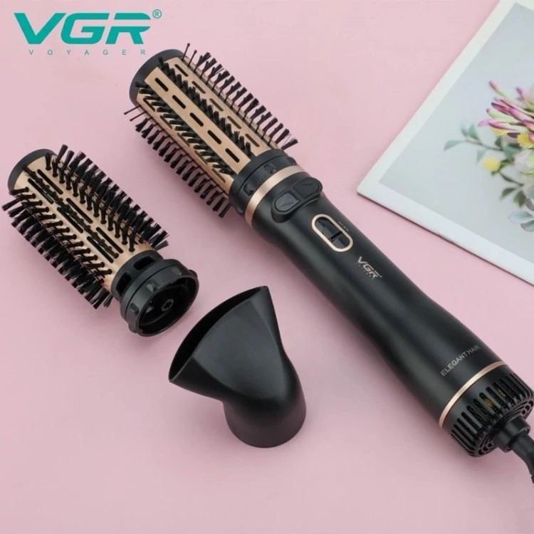 سشوار چرخشی برس حرارتی 3 در 1 وی جی آر VGR مدل V-496 ا VGR Proffessional HOT AIR BRUSH V-496 و